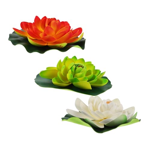 HANABASS 3 Stück Künstliche Schwimmende Lotusblumen mit Realistischer Textur und Seerosenblättern Dekorative Teichpflanzen für Aquarium Teich Fischbecken und Gartendekoration HANABASS 3 Stück Künstliche Schwimmende Lotusblumen mit Realistischer Textur und Seerosenblättern Dekorative Teichpflanzen für Aquarium Teich Fischbecken und Gartendekoration von HANABASS