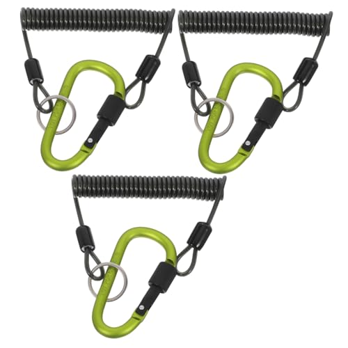 HANABASS 3 Stück Teiliges Grünes Stahlseil-fischhalteband mit Karabiner Verstärktes Dehnbares Spiralförmiges Einziehbares Sicherungsseil für Angelruten und Werkzeuge Fischschonende HANABASS 3 Stück Teiliges Grünes Stahlseil-fischhalteband mit Karabiner Verstärktes Dehnbares Spiralförmiges Einziehbares Sicherungsseil für Angelruten und Werkzeuge Fischschonende von HANABASS