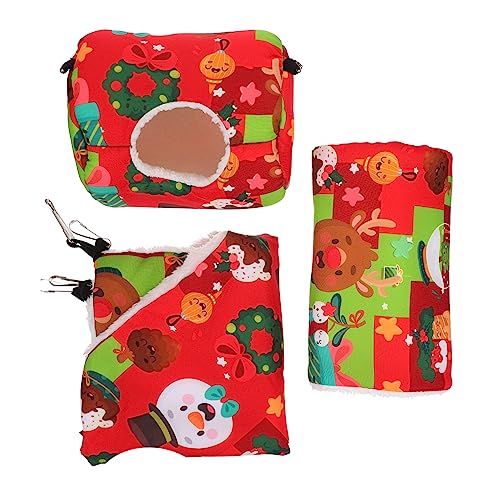 HANABASS 3 Stück Teiliges Kleintier Hängematten Kleines Haustier Schlafnest Warmes Winterbett für Hamster Zuckergleiter Meerschweinchen Langlebiges Material Einfach zu Befestigen Rot HANABASS 3 Stück Teiliges Kleintier Hängematten Kleines Haustier Schlafnest Warmes Winterbett für Hamster Zuckergleiter Meerschweinchen Langlebiges Material Einfach zu Befestigen Rot von HANABASS