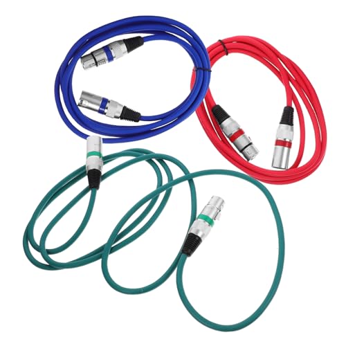 HANABASS 3 Stück Xlr Kabel Xlr Male zu Female Mikrofonkabel Blau Rot und Grün Poliges Mic Kabel für Stabile Audioübertragung Langlebig und Knickfrei von HANABASS