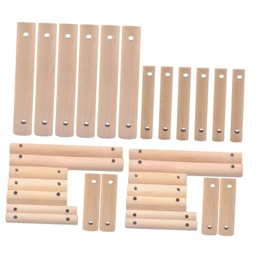 HANABASS 30 Stück Papageienstangen Ersatzleitersprossen Unlackierte Holzstäbe Vogelleitersprossen Runde Zum Basteln Haustierleiter Zubehör Holz DIY von HANABASS