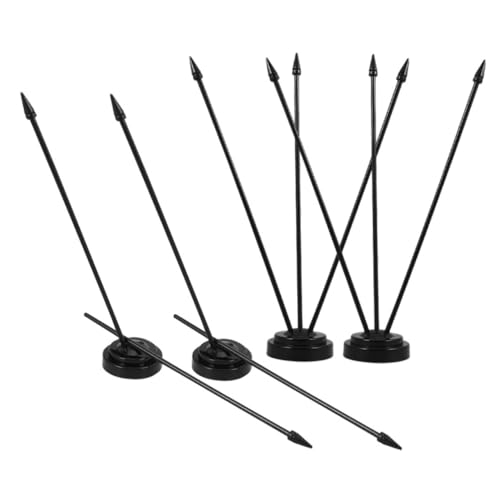 HANABASS 4 Stück Büro -Flagstaff -Set Fahnenmast drinnen Mini-Fahnenmast Flaggenstandsbasis Pole für Flagge Flaggenhalter Flaggenmasthalter Mini-Tischfahne Fahnenmastständer Plastik Schwarz von HANABASS