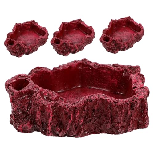 HANABASS 4 Stück Reptilien Futternapf Teiliges aus Robustem Harz wasserdichte Wasserschale und Wurmschale Kippsichere Trinkschale für Schildkröten Geckos Schlangen und Echsen Einfach zu HANABASS 4 Stück Reptilien Futternapf Teiliges aus Robustem Harz wasserdichte Wasserschale und Wurmschale Kippsichere Trinkschale für Schildkröten Geckos Schlangen und Echsen Einfach zu von HANABASS