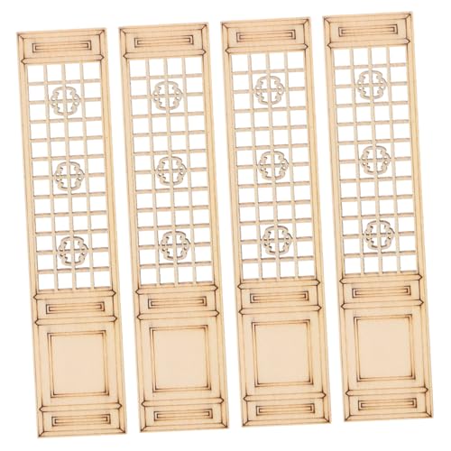 HANABASS 4stücke Miniatur Holz Paravent Raumteiler Für Puppenhäuser Chinesische Puppenhausmöbel Mini-Vintage-dekor Puppenhauszubehör Ornamente Mikro Landschaft von HANABASS