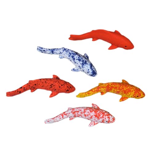 HANABASS 5 Stück Realistische Mini Koi Fisch Figuren Teiliges Bunte Aquarium Deko Kleine Künstliche Goldfische Für Teich Garten Und Aquarium Lebendige Fischornamente von HANABASS