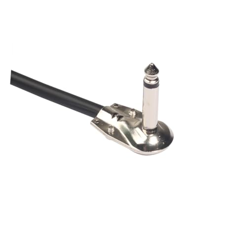 HANABASS 5 Stück Rechtwinkliges Gitarren patchkabel mit Male to male Steckern Niedrig Kapazitiv für Reine Signalübertragung Geeignet für Effektpedale und Mischpulte Schwarzes Design von HANABASS