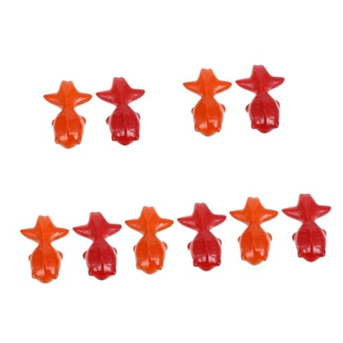 HANABASS 5 Stück Schwimmende Keramik-koi-Fische Dekorative Fischfiguren in Rot und Orange Schwimmende Garten Teichornamente Lebendige Aquarium Deko für Teiche und Aquarien von HANABASS