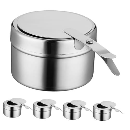 HANABASS 5 Stück Teiliges Chafing Fuel Holder mit Sicherheitsabdeckung für Buffet Catering und Outdoor Events Stabiler Brenner für Sicheres Kochen von HANABASS