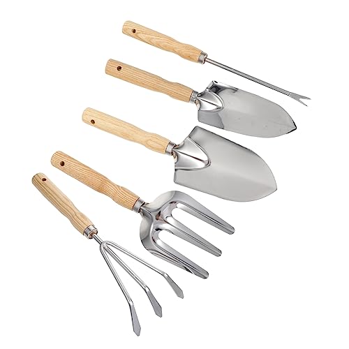 HANABASS 5Stücke Teiliges Gartenwerkzeug mit Holzgriffen Multifunktionale Schaufel und Rechen für Gartenarbeit Pflanzen und Bodenlockern für Haus und Garten HANABASS 5Stücke Teiliges Gartenwerkzeug mit Holzgriffen Multifunktionale Schaufel und Rechen für Gartenarbeit Pflanzen und Bodenlockern für Haus und Garten von HANABASS