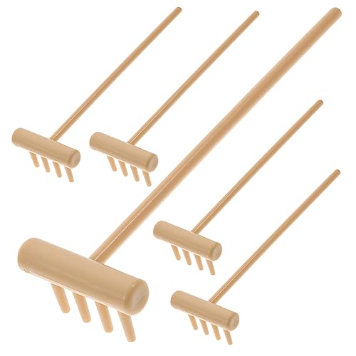 HANABASS 6 Stück Teiliges Zen Mini Rechen für Sandtisch Kleine Handliche Sandschaufeln Kreative Meditationswerkzeuge als Tischdekoration und DIY Landschaftsaccessoires von HANABASS