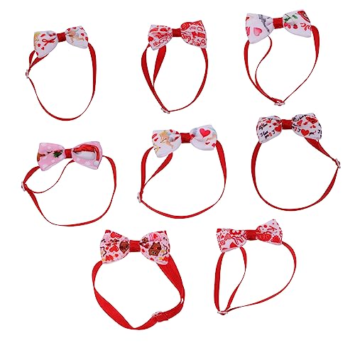 HANABASS 8 Stück Teiliges Verstellbares Hundehalsband mit Niedlichen Fliegen Komfortabel Tragbar Geeignet für Hunde und Katzen Modisches Accessoire für Valentinstag und Partys Zufällige von HANABASS