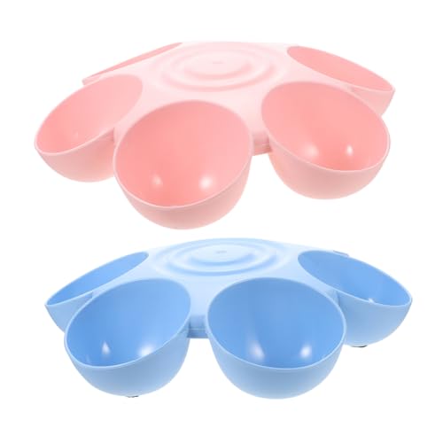 HANABASS Blumenförmige Mehrfach Tierfutterschale Rutschfester Basis für Katzen Hunde Welpen und Kätzchen Komfortabel Leicht zu Reinigen Geeignet für Mehrtierhaushalte Blau von HANABASS