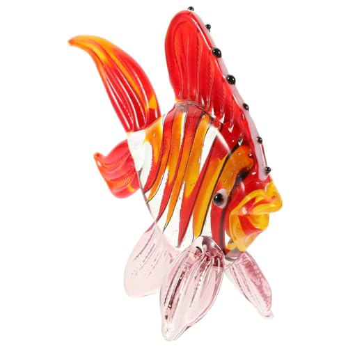 HANABASS Buntes Stained Glass Fish Ornament aus Hochwertigem Glas Filigrane Fischfigur Dekoration für Wohnzimmer Büro Kinderzimmer Farbenfrohe Tischdekoration für Bereich und Schreibtisch von HANABASS