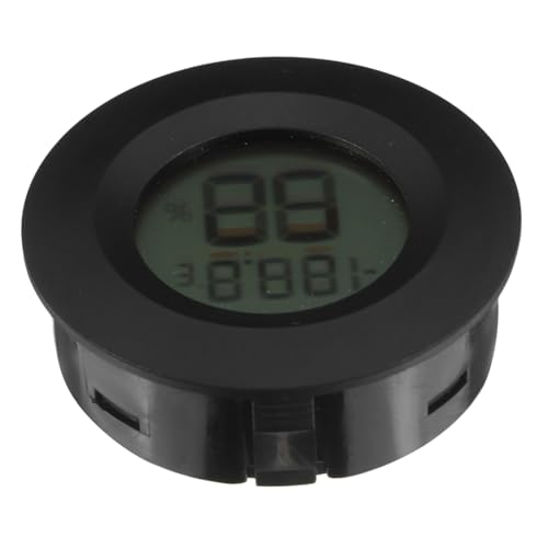 HANABASS Digitales Mini LCD Thermometer Hygrometer Indoor Temperatur Luftfeuchtigkeitsmesser Robustes Dunkles Kunststoffgehäuse Geeignet für Terrarien Gewächshäuser Büro und Zuhause von HANABASS