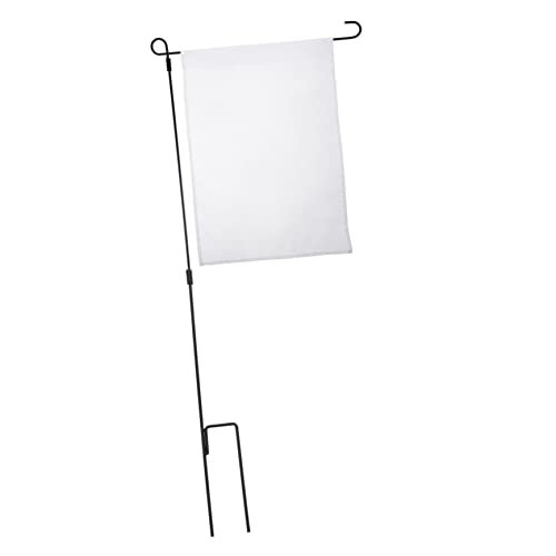 HANABASS Diy Gartenflaggen Set Teiliges Set mit Einfarbiger Weißer Fahne und Verstellbarem Fahnenmast für Kreative Garten Dekorationen von HANABASS