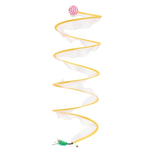 HANABASS Faltbarer Katzentunnel für Kätzchen Interaktiver Rascheltunnel mit Sisalball Klappbarer Katzenkratz und Spieltunnel zur Beschäftigung und Stressabbau Zufällige Zufällige Farbe von HANABASS