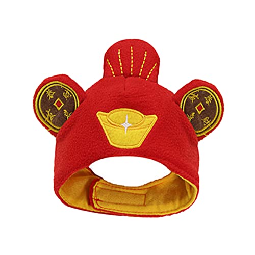 HANABASS Festlicher Pet Hut für Hunde und Katzen Rotes Ox Jahr Kopfschmuck Foto Requisit mit Stickerei für Party und Neujahr Haustier Kopfbedeckung für und HANABASS Festlicher Pet Hut für Hunde und Katzen Rotes Ox Jahr Kopfschmuck Foto Requisit mit Stickerei für Party und Neujahr Haustier Kopfbedeckung für und von HANABASS
