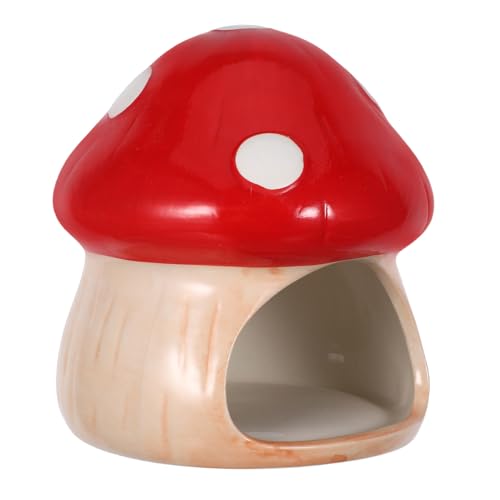 HANABASS Fischversteck Pilz Keramik Pilzhaus Ornament Keramik Aquarium Dekor Pilz Betta Fischtank Garnelen Kuppel Versteck Aquarium Höhle Fischhöhle Versteck Für von HANABASS