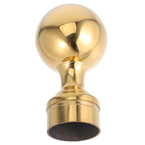 HANABASS Flagpole Topper Kugel aus Metall Wetterfeste Dekorative Kappe für Innen Außenflaggenmasten Robustes Edelstahl Design Goldfarben für Feierlichkeiten Garten Eventdekoration von HANABASS