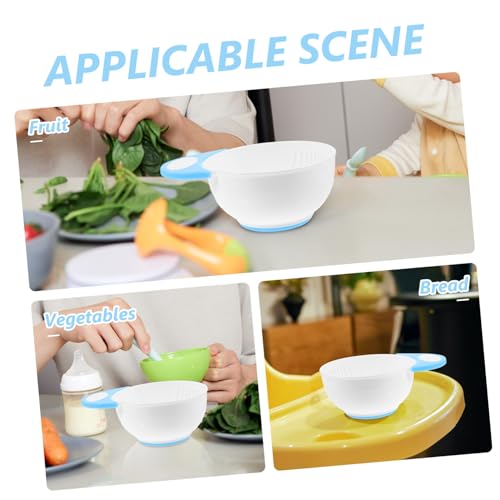 HANABASS Food Masher mit Rutschfester Schüssel und Ergonomischem Stößel Handgefertigter Babybrei Zerkleinerer aus Kunststoff für Obst Gemüse und Brot Leicht zu Reinigen von HANABASS
