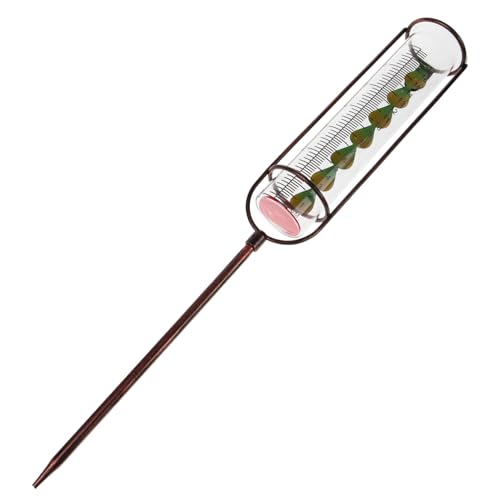 HANABASS Glas Regenmesser Ersatzrohr mit Farbiger Messskala und dichtungsring Wetterfester Outdoor Niederschlagsmesser für Garten Stabiles Messröhrchen mit Elegantem Grünem Farbverlauf von HANABASS