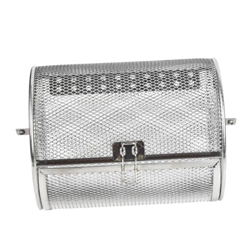 HANABASS Grillkorb für BBQ 14X23cm Rollender Bräter für Elektroöfen Rostfreier Grillkäfig Grillzubehör für Gemüse und Kebab Leicht zu Reinigen und Stapelbar von HANABASS