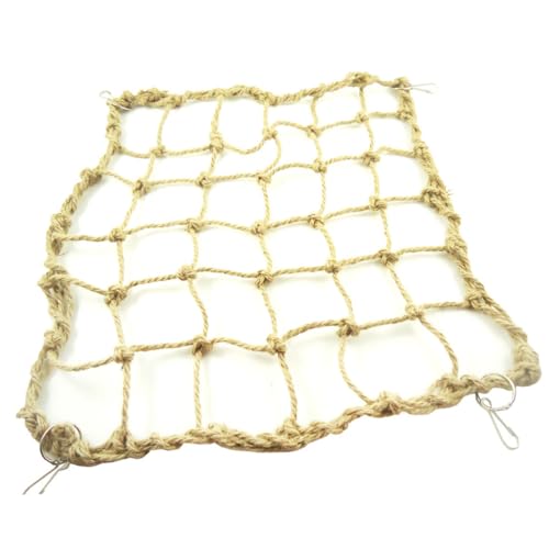 HANABASS Großes Kletternetz für Papageien mit Haken Robustes Vogelseilspielzeug Kletterschaukel für Graupapagei und Sittiche Fördert Gleichgewicht und Koordination von HANABASS