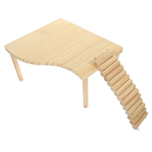 HANABASS Hamsterplattform aus Holz mit Kletterleiter Vielseitiges Nagerzubehör für Hamster Rennmäuse und Meerschweinchen Langlebiges Kauspielzeug und Käfigdekoration Fördert Bewegung und HANABASS Hamsterplattform aus Holz mit Kletterleiter Vielseitiges Nagerzubehör für Hamster Rennmäuse und Meerschweinchen Langlebiges Kauspielzeug und Käfigdekoration Fördert Bewegung und von HANABASS