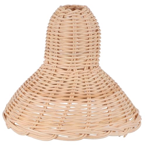 HANABASS Handgefertigter Rattan Lampenschirm Boho Hängelampe Atmungsaktiver Flecht Lampenschirm für Tisch Wand und Stehleuchten Warme Atmosphäre Rustikale Dekoration von HANABASS