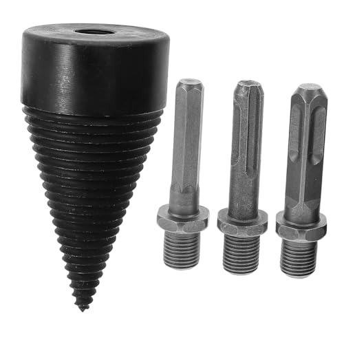 HANABASS Heavy Duty Holzspaltbohrer Set mit Bohrkopf und Adapter Austauschbar Robust für Elektro und Hammerbohrer Effizienter Brennholzspalter für Ländlichen Hausgebrauch von HANABASS