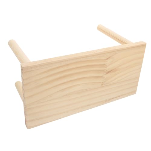 HANABASS Holz Hamster Plattform Kletterspielzeug Platzsparend Robust für Hamster Meerschweinchen Kleintiere Aus Natürlichem Holz mit Ständer Raumnutzung und Pflegeleicht von HANABASS