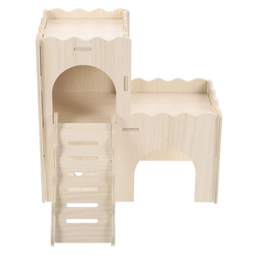 HANABASS Holz Wellenschloss für Hamster und Meerschweinchen Robustes Nagerhaus mit Leiter Sicherer Rückzugsort und Spielplattform Trainiert Kleintiere Spielerisch und Fördert Bewegung für HANABASS Holz Wellenschloss für Hamster und Meerschweinchen Robustes Nagerhaus mit Leiter Sicherer Rückzugsort und Spielplattform Trainiert Kleintiere Spielerisch und Fördert Bewegung für von HANABASS