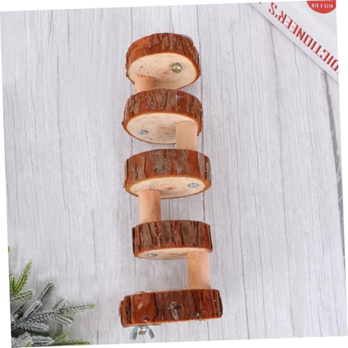 HANABASS Holz kletterleiter für Kleintiere Plattform für Hamster Mäuse Ratten und Papageien Stabiler Standplatz Spielerisches Trainingsspielzeug zur Beschäftigung und Aktivitätssteigerung von HANABASS