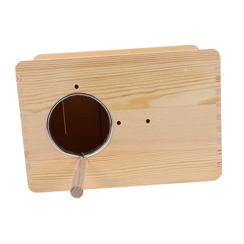 HANABASS Holzkiste für Vogelbrut Nistkasten aus Massivem Holz mit Außemontage Sicher für Nymphensittiche Wellensittiche und Unzertrennliche Leicht zu Reinigen und Montieren von HANABASS