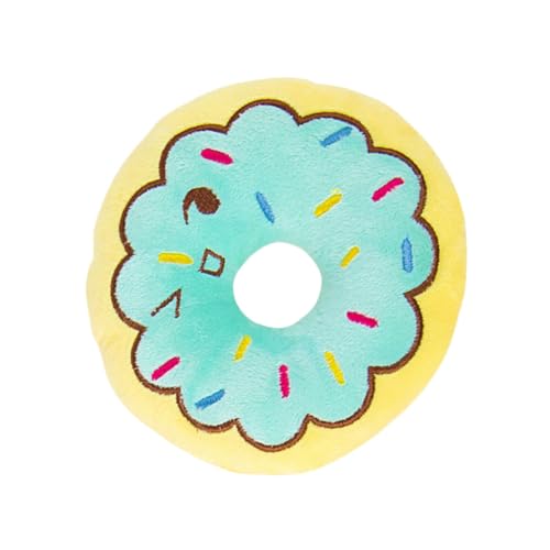 HANABASS Hundespielzeug Kauspielzeug Doughnut Form Interaktives Plüschspielzeug für Welpen Zahnpflege Stressabbau für Enge Bindung mit Ihrem Haustier von HANABASS