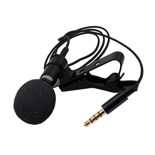 HANABASS Kabelgebundenes Lavalier Mikrofon mit Goldstecker Rauschunterdrückung Omnidirektionales Kondensatormikrofon für Smartphone Aufnahme Interview Podcast und Videoaufnahmen von HANABASS