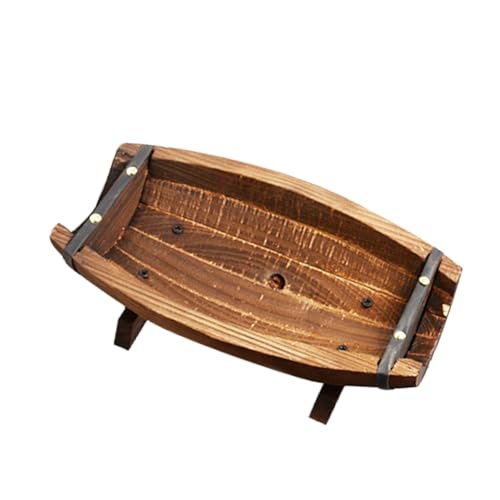 HANABASS Korrosionsbeständiger Blumentopf Aus Holz Herbstdeko Pflanzgefäße Aus Fass Für Die Veranda Im Freien Schüssel In Bootsform Für Den Außenbereich Handgefertigte von HANABASS