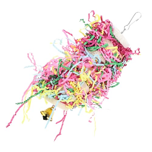 HANABASS Papageien Kauspielzeug aus Loofah und Leichtes Langlebiges Hänge mit Glocke Verschleißfestes Foraging für Wellensittiche und Kleine Vögel Dekorativ und Unterhaltsam von HANABASS