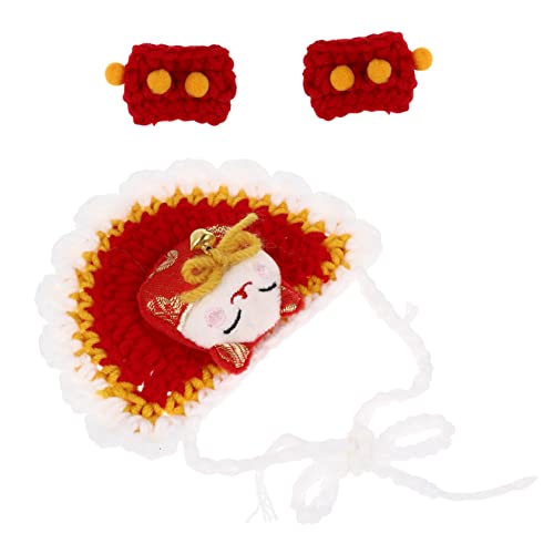 HANABASS Rotes Haustier Kostüm mit Niedlicher Katzen Schürze und Handgestrickten Handschuhen Dekoratives Welpen Accessoire für Haustierpflege und Festliche Anlässe Langlebig und Bequem für HANABASS Rotes Haustier Kostüm mit Niedlicher Katzen Schürze und Handgestrickten Handschuhen Dekoratives Welpen Accessoire für Haustierpflege und Festliche Anlässe Langlebig und Bequem für von HANABASS