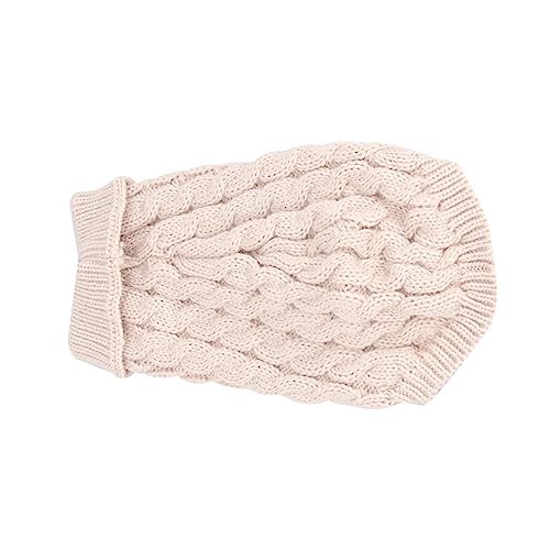 HANABASS Strickpullover Dünn Modisch für Kleine Mittelgroße Hunde Atmungsaktiv Bequem für Outdoor Party Foto Langlebig Beige von HANABASS