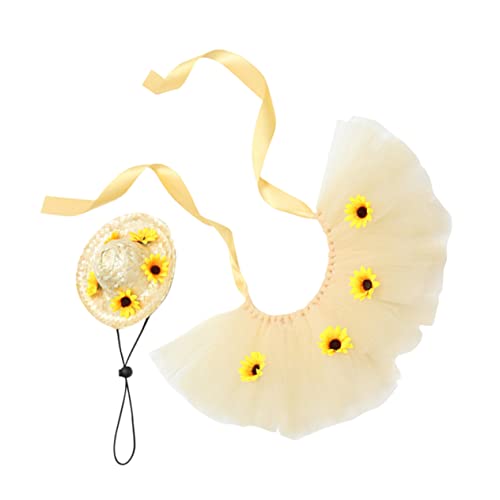 HANABASS Teiliges Haustier Sommeroutfit mit Leichter Strohhut Luftiger Netzrock und Dekorativem Blumenkranz Bequem für Kleine Hunde und Katzen für Urlaub und Outdoor Aktivitäten HANABASS Teiliges Haustier Sommeroutfit mit Leichter Strohhut Luftiger Netzrock und Dekorativem Blumenkranz Bequem für Kleine Hunde und Katzen für Urlaub und Outdoor Aktivitäten von HANABASS