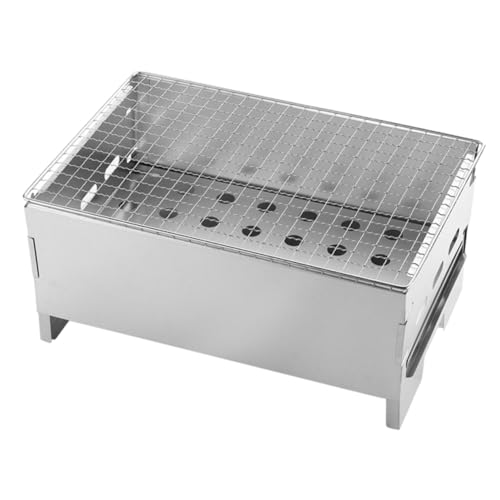 HANABASS Tragbarer Abnehmbarer Holzkohlegrill mit Metallrost Hitze Bruchfest für Outdoor Camping Multifunktionaler Tischgrill für Picknick Balkon Garten und Unterwegs von HANABASS