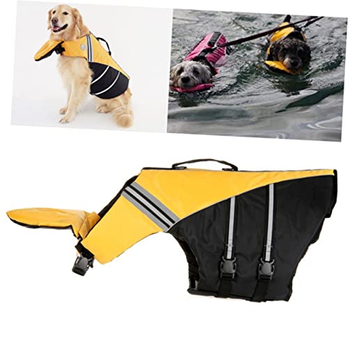 HANABASS Verstellbare Hunde Rettungsweste Xs Gelb Atmungsaktive Schwimmweste mit Tragegriff und Sicherheitsverschluss für Kleine Haustiere Langlebiger Auftriebsschutz für Welpen und Hunde von HANABASS