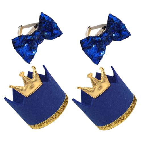 HANABASS Verstellbarer Haustier Geburtstagshut mit Krone und Schleife Leichter Waschbarer Partyhut für Hunde und Katzen für Fotoshootings bei Welpen und Katzenfeiern von HANABASS