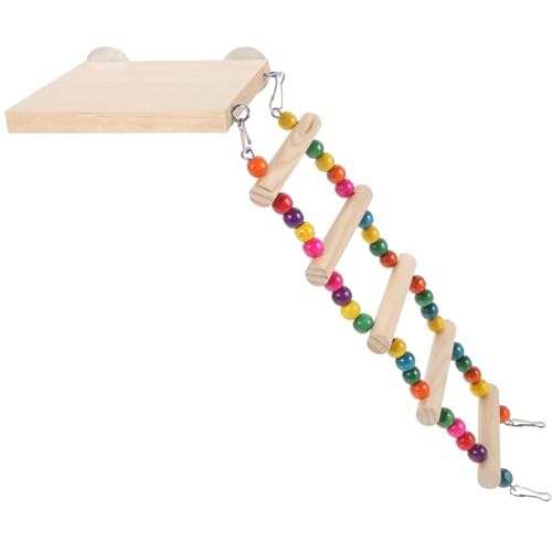 HANABASS Vogelspielzeug Holzleiter mit Sitzstange für Kleine Papageien und Wellensittiche Bunte Kletterleiter als Vogelspielplatz und Käfigzubehör Geeignet für Kleine und Mittlere HANABASS Vogelspielzeug Holzleiter mit Sitzstange für Kleine Papageien und Wellensittiche Bunte Kletterleiter als Vogelspielplatz und Käfigzubehör Geeignet für Kleine und Mittlere von HANABASS