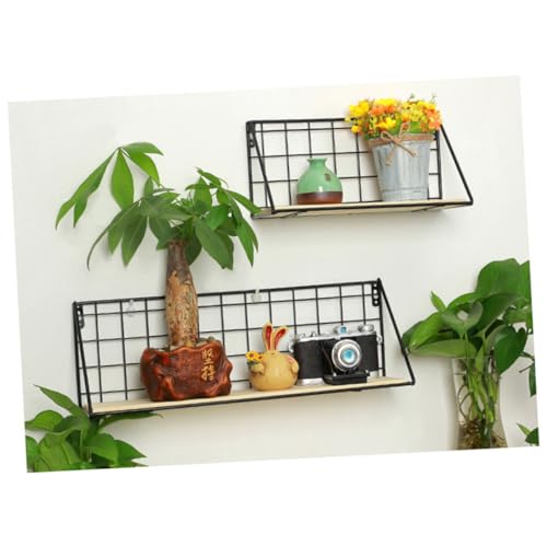 HANABASS Wandregal aus Eisen und Massivholz Wandmontiertes Großes Aufbewahrungsregal ohne Bohren Dekoratives Blumenregal für Wohnzimmer Schlafzimmer Multifunktionales Wandboard HANABASS Wandregal aus Eisen und Massivholz Wandmontiertes Großes Aufbewahrungsregal ohne Bohren Dekoratives Blumenregal für Wohnzimmer Schlafzimmer Multifunktionales Wandboard von HANABASS