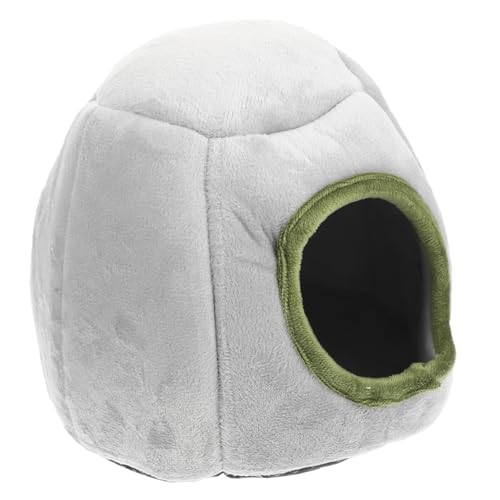 HANABASS Warmes Hamsternest aus Atmungsaktivem Material Winddichtes Kleintierhaus für Meerschweinchen und Zwerghamster Komfortables Schlafnest Ganzjährig Geeignet Graues Halboffenes Pet von HANABASS