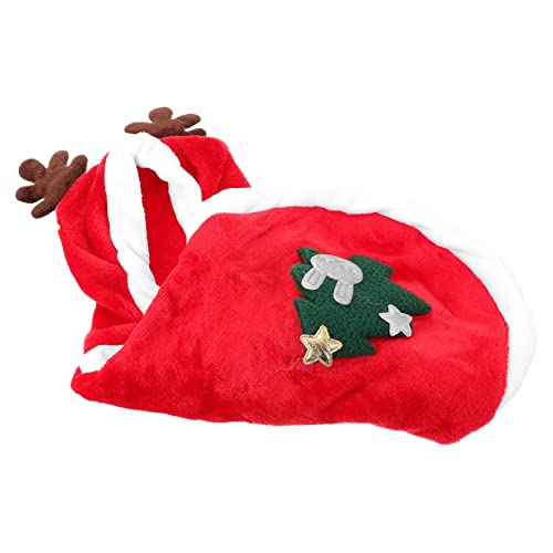HANABASS Weihnachtliches Haustierkostüm für Kleine Hunde Weicher Flanell Wintermantel mit Niedlichen Hirschgeweihen Atmungsaktive Bequeme Haustierbekleidung für Festliche Anlässe und von HANABASS