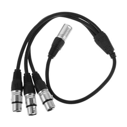 HANABASS Xlr Audio Splitter Kabel Mikrofon Adapter Kabel Male Triple Female Stabiles Signal Rauscharme Übertragung Langlebiges Professionelles Audiokabel für Studio und Bühne von HANABASS