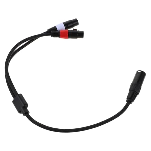 HANABASS Xlr Splitter Kabel Male zu Dual Female Metall Audio Adapter mit Balanced Cord Langlebig Platzsparend Professionelle Mikrofonverbindung für Studio Bühne Recording von HANABASS